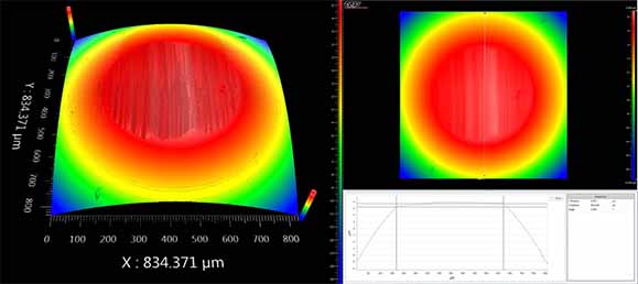 下盘磨损形貌：磨痕深度1.8μm